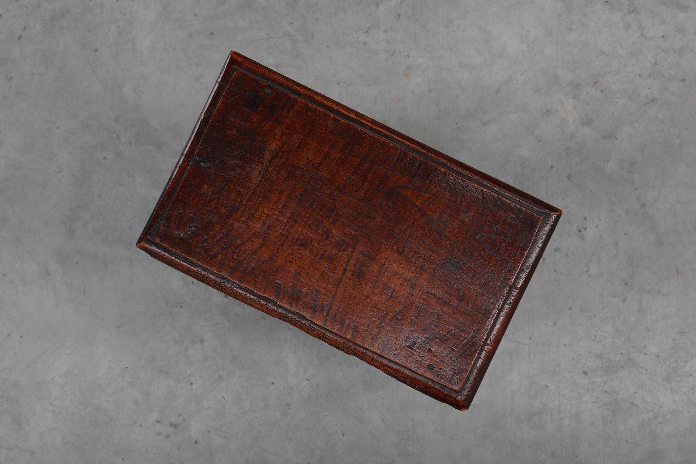 19th Century oak rectangular joint stool or table with turned legs, France ca. 1820thumbnail